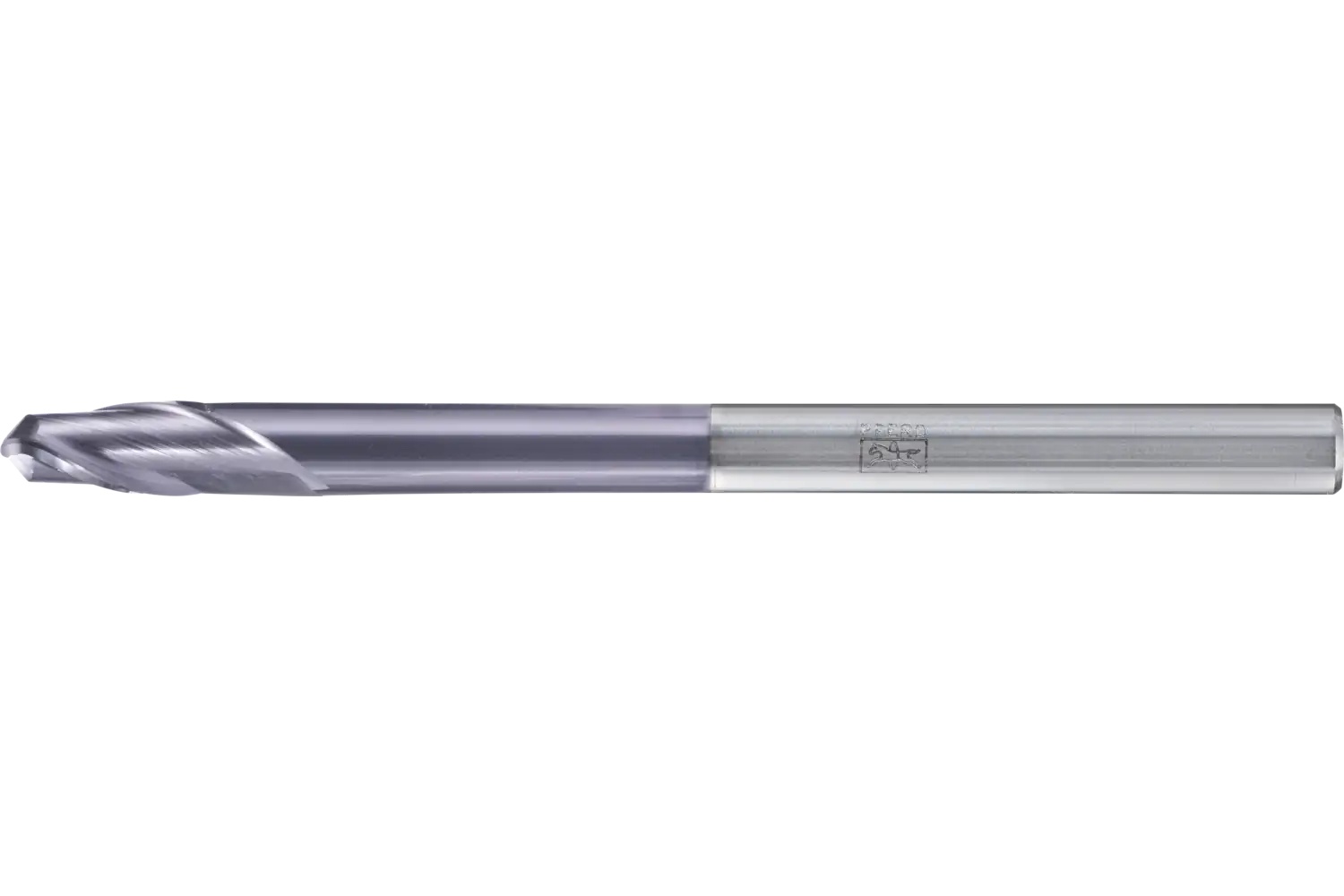Picture of Pferd Ball Nose End Mill, 2 flutes, 1/4" Dia, 1/2" APMX, 3-1/2" OAL, cylindrical shank
